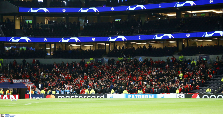 Οι ιαχές «ΟΛΥΜΠΙΑΚΟΣ-ΟΛΥΜΠΙΑΚΟΣ» στο «Tottenham Hotspur Stadium» (vid)