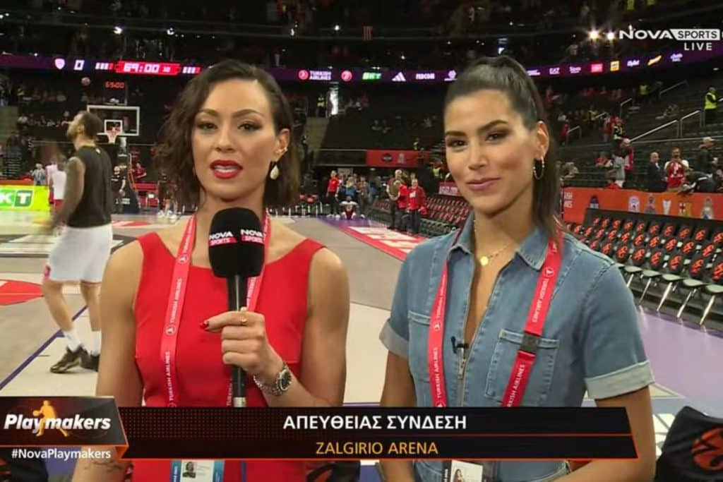 EuroLeague Final-4: Ποια ήταν η εντυπωσιακή δημοσιογράφος δίπλα στη Δώρα Παντέλη (pics)
